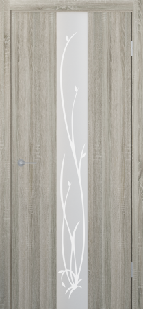 Межкомнатные двери ST13 ДО зеркало матовое с рис. Сонома грей