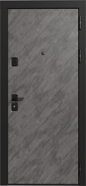 Входные двери Лофт 3К90 Без фрезеровки Шпат графит - Без фрезеровки Латте (ZB855-2)