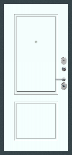 Входные двери M70 с фрезеровкой Муар 7016 - ФЛ-30 Velluto Bianco AG 700