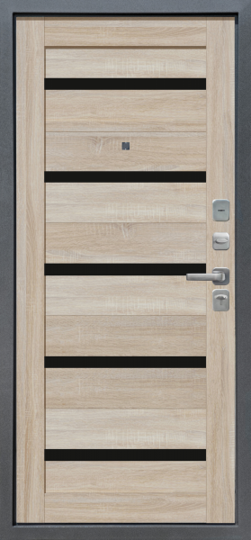 M6 вс. вн. Черное стекло Дуб Сонома светлый