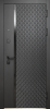 Входные двери Luxor Ромбы Вертикаль Зеркало Антрацит софт Эмалит белый