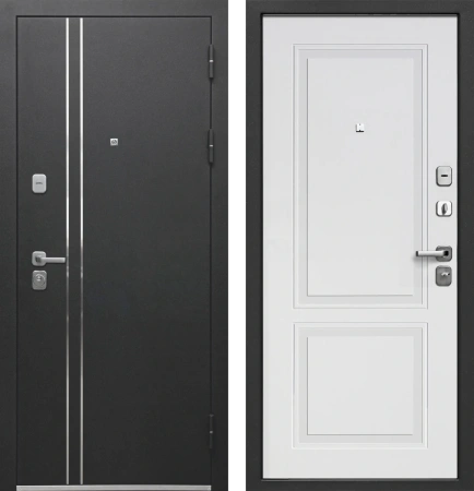 Входные двери Luxor Букле Черный Букле черный Эмалит белый