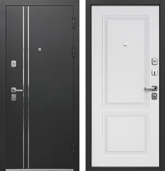 Входные двери Luxor Букле Черный Букле черный Эмалит белый