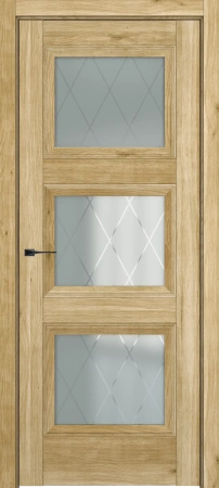 Межкомнатные двери Гранд ДО Baguette B3 Сатинато с рисунком ромб