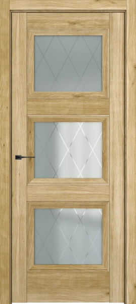Межкомнатные двери Гранд ДО Baguette B3 Сатинато с рисунком ромб