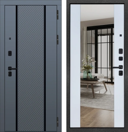 Входные двери M102 ФЛП-97 Velluto Oscure AG 710 - ФЛЗ-32 Velluto Bianco AG 700