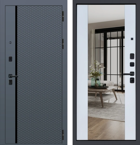 M100 Зеркало Velluto Bianco вс. Черная