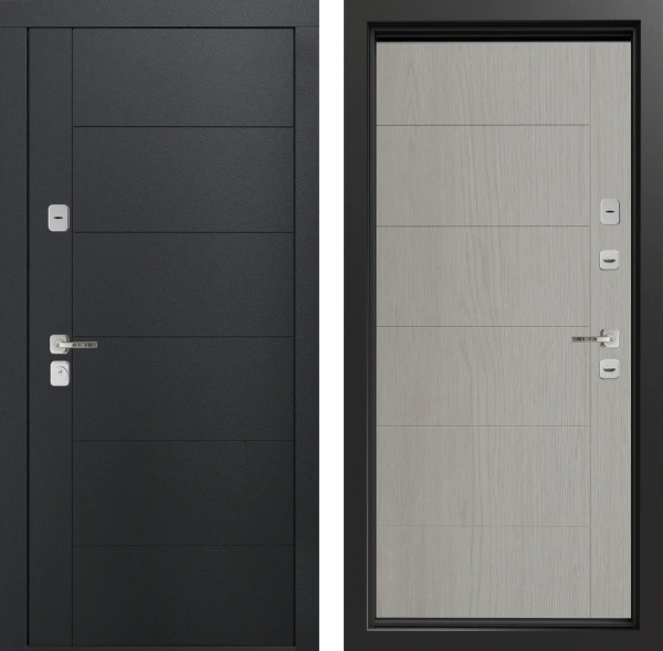 Входные двери Сталлер Comfort 3K ЮП-6 Графит - ЮП-6 Artic Oak