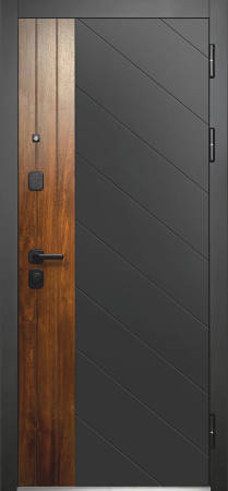 Входные двери Luxor Диагональ Зеркало Антрацит софт Эмалит белый