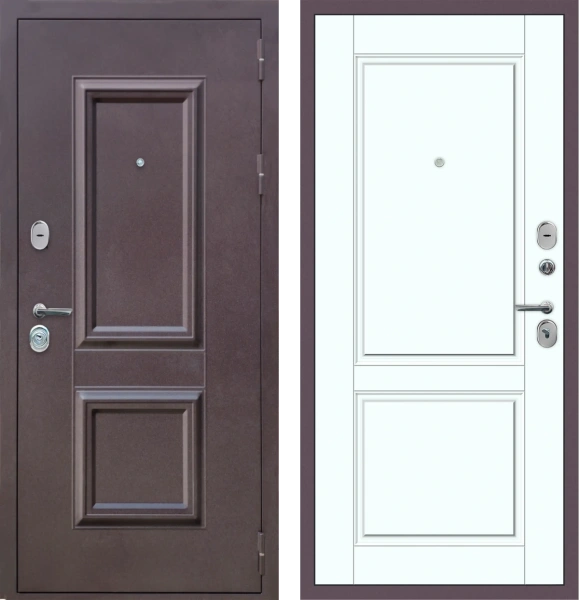 Входные двери M51 с фрезеровкой Букле опал - ФЛ-30 Velluto Bianco AG 700