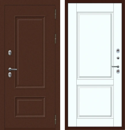 Входные двери M81 ТЕРМО Багет 2 квадрата Муар 8019 - ФЛТ-7 Velluto Bianco AG 700