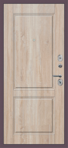 Входные двери M51 с фрезеровкой Букле опал - ФЛ-30 Дуб Сонома светлый