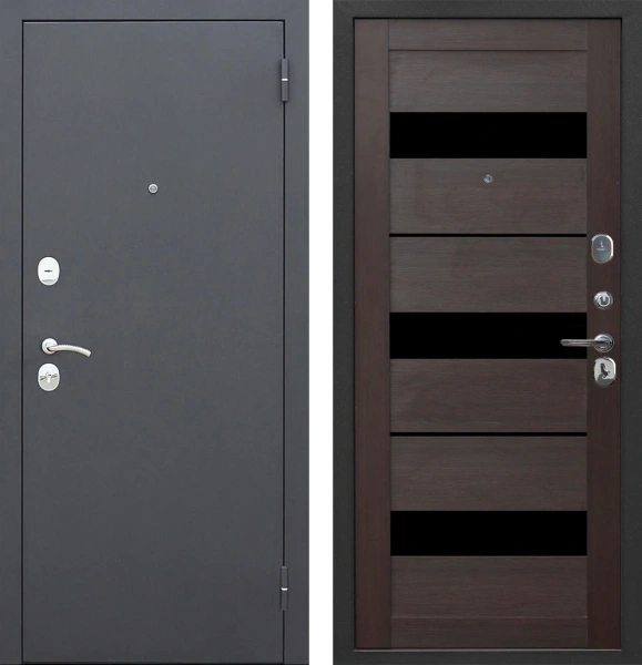 Входные двери Гарда муар Царга 6 мм Черный муар Тёмный кипарис