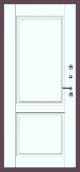 Входные двери M61 ТЕРМО штамп 2 квадрата Букле опал - ФЛТ-7 Velluto Bianco AG 700