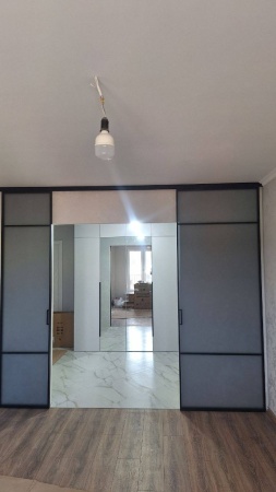 Перегородка Loft_Premium черный, Стекло сатин графит