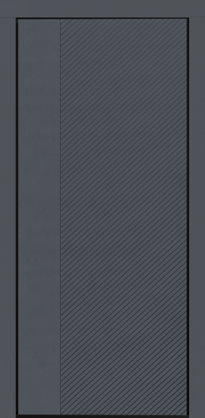 Входные двери Сталлер Comfort 3K ЮП-19 Графит - ЮП-15 (декоративная зеркальная вставка) бетон снежный