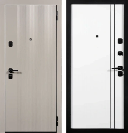 Входные двери TR 18 вертикаль 2 ЮП-21 Латте (ZB855-2) - ЮП-32 ZB Белый