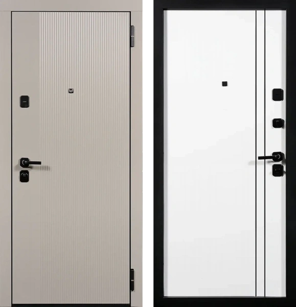 Входные двери TR 18 вертикаль 2 ЮП-21 Латте (ZB855-2) - ЮП-32 ZB Белый