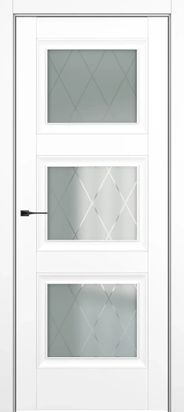Межкомнатные двери Гранд ДО Baguette B1 Сатинато с рисунком ромб