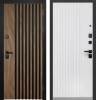 Входные двери Luxor 3D Рейка Орех американский мокко Эмалит белый