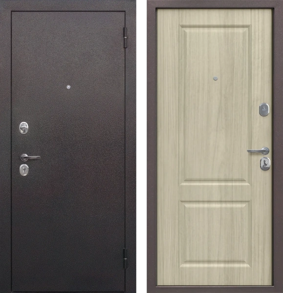 Входные двери Тайга 7 см Медный антик - значение отсутствует Бежевый клен