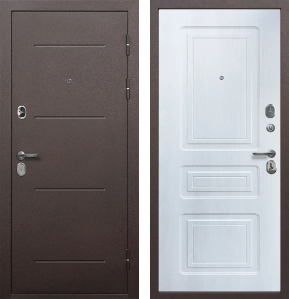 Входные двери Толстяк Медный Антик Медный антик Белый ясень