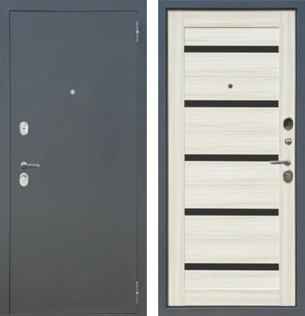 Входные двери M4 ФЛ Букле графит - СБ-1 Сандал белый