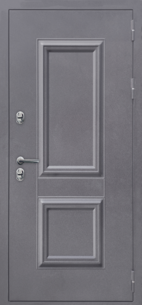 Входные двери M60 ТЕРМО штамп 2 квадрата Букле графит - ФЛТ-7 Velluto Bianco AG 700