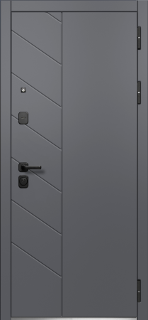 Входные двери Luxor Пирамида Зеркало Сатин графит Эмалит белый