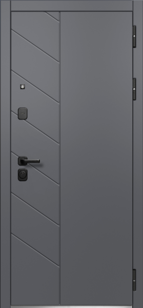 Входные двери Luxor Пирамида Зеркало Сатин графит Эмалит белый