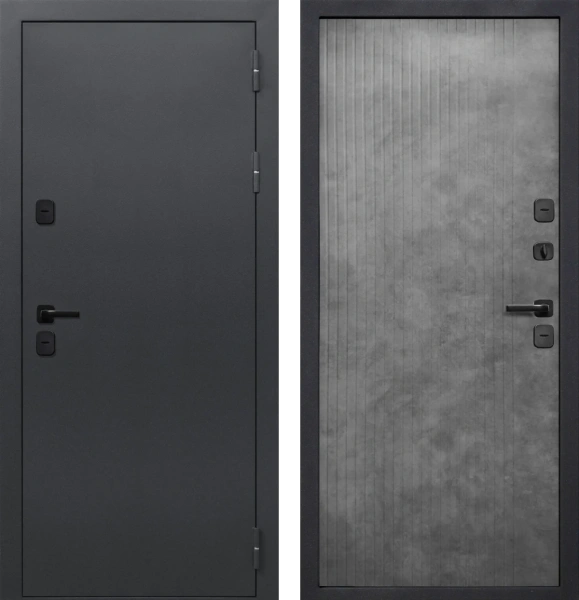 Входные двери ISOTERMA Букле Букле графит Бетон лофт грей