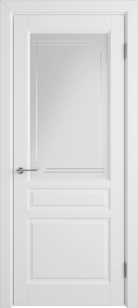 Межкомнатные двери К2 COLORIT ДО матовое с фрезеровкой полосы
