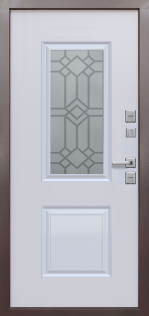 Входные двери Termo 3 Шоколад Шоколад букле Велюр белый софт