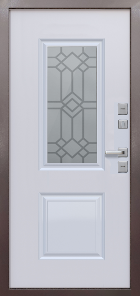 Входные двери Termo 3 Шоколад Шоколад букле Велюр белый софт