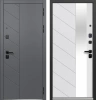 Входные двери Luxor Пирамида Зеркало Сатин графит Эмалит белый