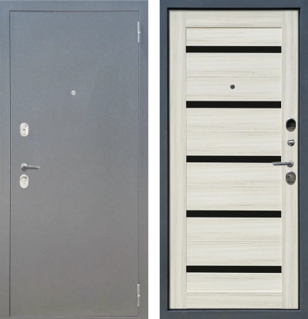Входные двери M30 металл Букле графит - СБ-1 Сандал белый