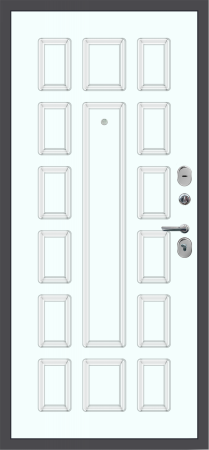 Входные двери M54 с фрезеровкой Букле графит - ФЛТ-6 Velluto Bianco AG 700