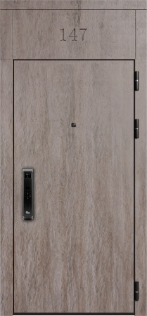 Входные двери Гранд Без фрезеровки ХардВуд дымчатый (MDP100) - Без фрезеровки ХардВуд песочный (MDP102)