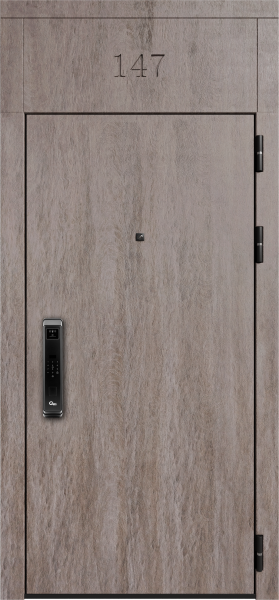 Входные двери Гранд Без фрезеровки ХардВуд дымчатый (MDP100) - Без фрезеровки ХардВуд песочный (MDP102)