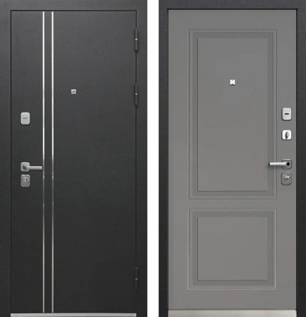 Входные двери Luxor Букле Черный Букле черный Велюр грей софт