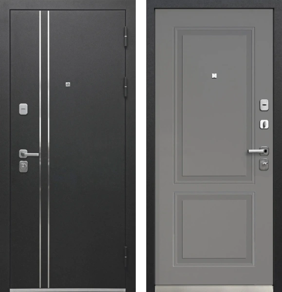 Входные двери Luxor Букле Черный Букле черный Велюр грей софт