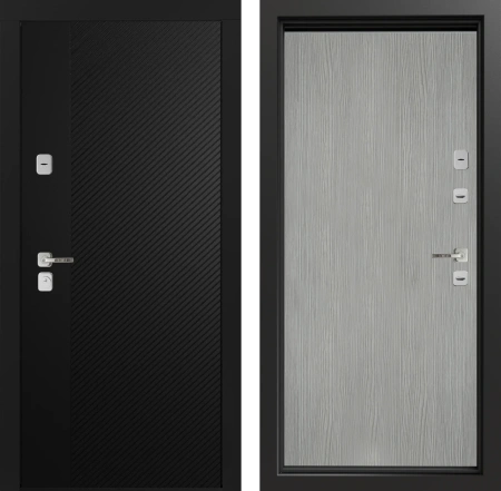 Входные двери Сталлер Comfort 3K ЮП-19 ZB 999-2 Черный кварц - ЮП-13 Капучино