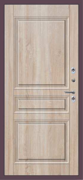 Входные двери M63 ТЕРМО с фрезеровкой Букле опал - ФЛТ-2 Дуб Сонома светлый