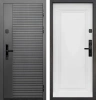 Входные двери Тайга 10 см (Электр. замок) Сатин графит - с фрезеровкой Эмалит белый