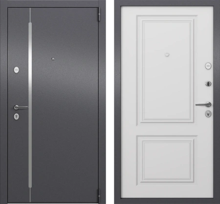 Входные двери X7 PRO MP КЛАССИК 2 SP-18N Темно-серый букле графит - CK-68 Бьянко
