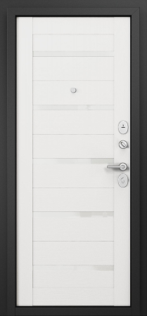Входные двери F2 FAMILY ECO PP E-194 Оскуро - Е-142 Lacobel White Белый ларче