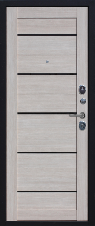 Входные двери Гарда муар Царга Лазер Черный муар Лиственница мокко