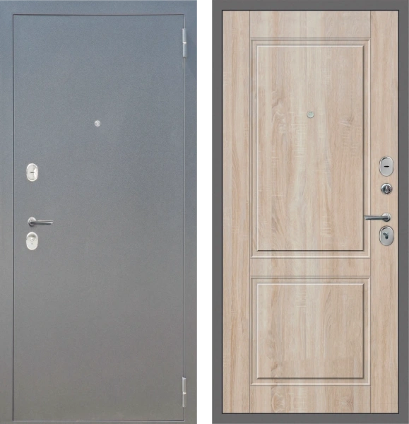 Входные двери M30 металл Букле графит - СБ-1 Дуб Сонома светлый
