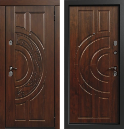 Входные двери Луна 3К90 ХФ-23 Дуб темный - П-8 Дуб золотой