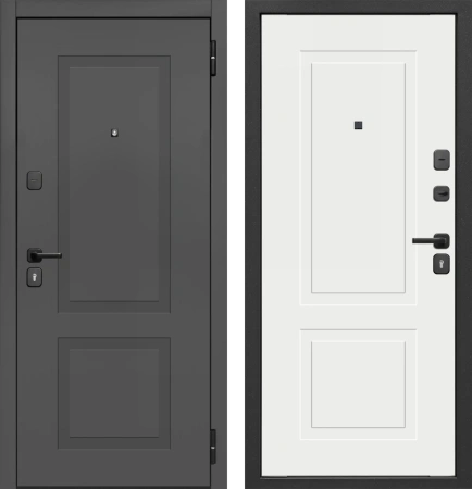 Входные двери Гарда Графит Эмалит белый Графит Эмалит белый